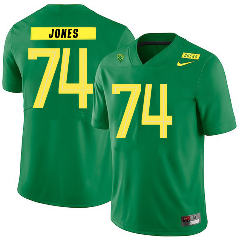 2019 Men #74 Steven Jones Oregon Ducks College Football Jerseys Sale-Green - Click Image to Close